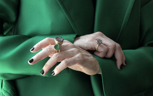 NADA GHAZAL BABY MALAK FLOURISH BONBON BIG ROUND RING