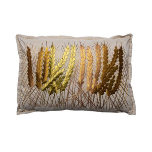 Bokja Embroidered Golden Wheat Cushion