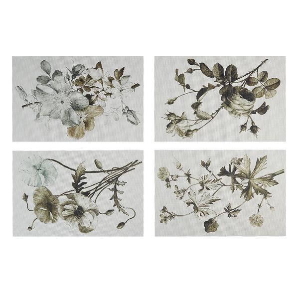 John Derian Chilewich Sepia Plants and Flowers
