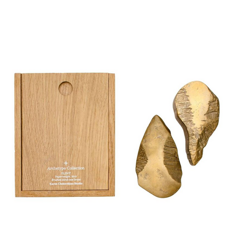 Karen Chekerdjian Flint, Paper Weight, Brushed Sand-Cast Brass